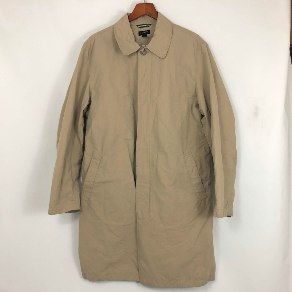 J. Crew Trench Khaki Rain Coat Single Breasted